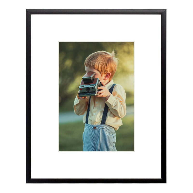 Frametory, 8x10 Black Aluminum Picture Frame - Set of 1 - Ideal for Displaying 5x7 Photos with Mat or 8x10 Without Mat - Real Glass Front - Simple Gallery Wall Frames for Art Prints and Posters - Image 1